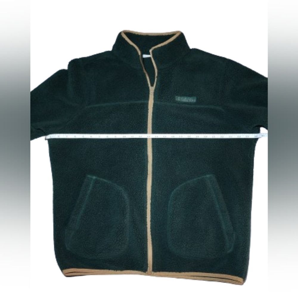 Columbia Rugged Ridge Sherpa Fleece Size Large Forest Green Hiking Travel Jacket - Picture 2 of 6